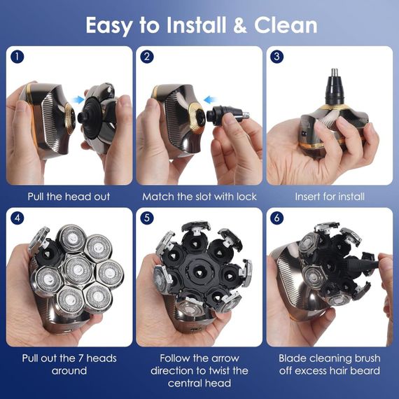 Бритва електрична, водонепроникний чоловічий набір для догляду, SOPPY, електробритва | Зображення 6