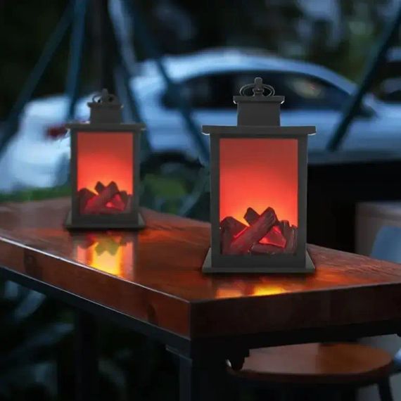 Декоративна лампа з ефектом полум'я розмір 14×14×24,5 см | Зображення 1