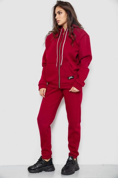 Спортивний костюм жіночий на флісі, колір бордовий, 244R1555 | Зображення 2