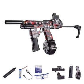 Ігровий акумуляторний автомат з підсвічуванням і глушником стріляє орбізами F 917-3 Чорний з червоним