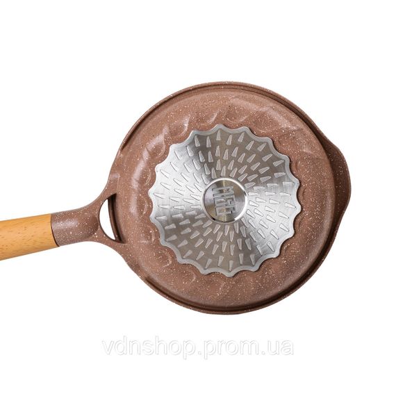 Мармурова алюмінієва сковорода з антипригарним покриттям 1 літр Ø 20 см кавова MGC HP-4-421CO | Зображення 2