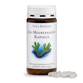 Витамины "Йод из морских водорослей" Sanct Bernhard «Jod-Meeresalgen» 100 мкг., 180 капсул, Германия