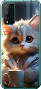 Чохол на Huawei Honor Play 4T Pro Білий кіт "5646u-1914-2448"