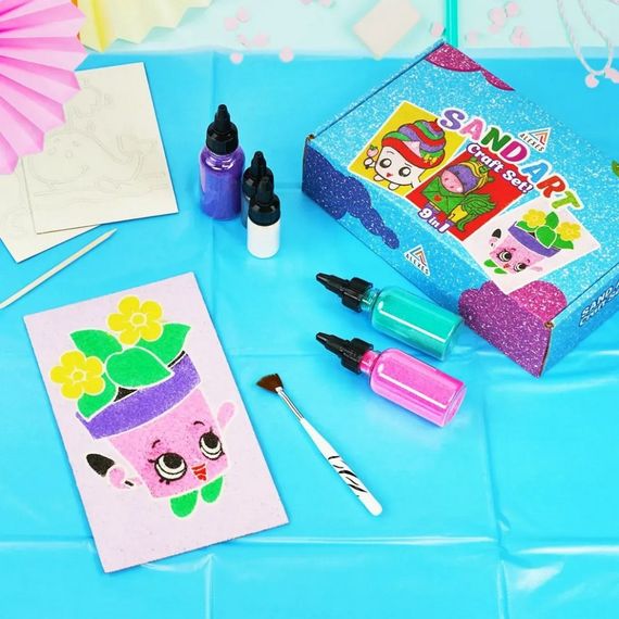 Дитячий набір для творчості картини з піску 9 в 1 KP-005 з магнітами | Зображення 1