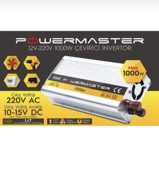 Інвертор 1000 Вт перетворювач напруги з 12V на 220 V автомобільний інвертор