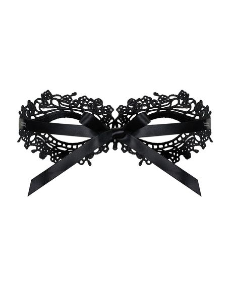 Кружевная маска Obsessive A710 mask, единственный размер, черная, Черный | Зображення 2
