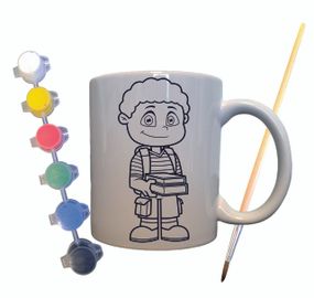 Набор для творчества кружка раскраска "Школьник" 330 мл белая