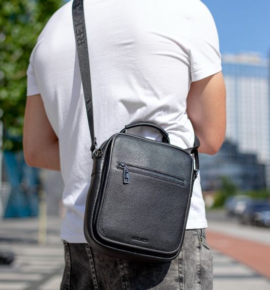 Чоловіча сумка шкіряна Tiding Bag TD-2288 чорна | Зображення 7