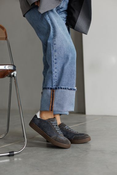 Кеди жіночі замшеві 591502 Сірі 36 37 38 39 40 41 | Зображення 7