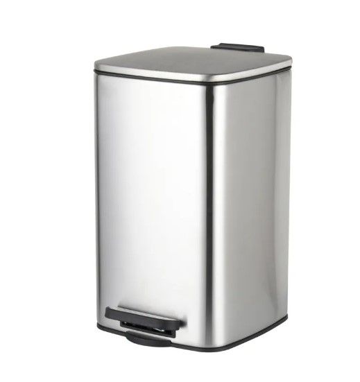 Відро для сміття Zerix Kubix-TC0108 SS Color з плавним закриттям, квадратне, 8 л, нержавійка (ZX5891)