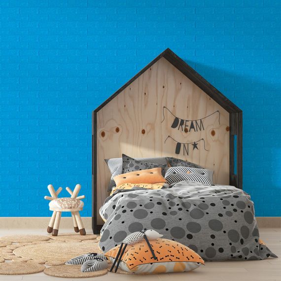 3D панель самоклеюча цегла Синій 700х770х3мм (003-3) SW-00000661 | Зображення 4