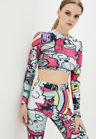 Спортивный топ 4Profi с длинным рукавом c принтом "Монстрики" размер M бифлекс 16619