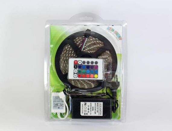 LED стрічка світлодіодна 5 метрів, Стрічка світлодіодна RGB 16 кольорів з блоком живлення   знижка | Зображення 4