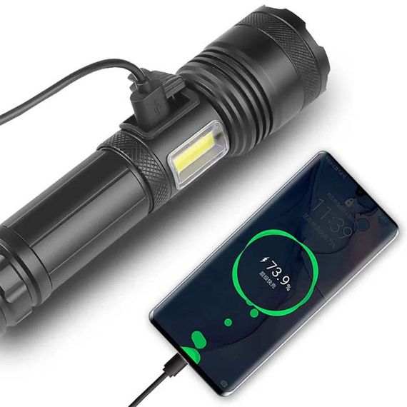 Ліхтарик PLD-P815 White Laser LED PM10-TG+COB, Ліхтарик тактичний акумуляторний ручний | Зображення 2