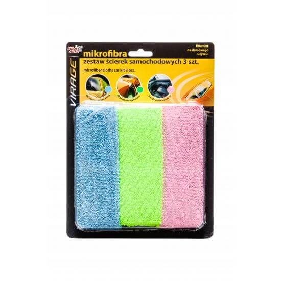 Набір серветок з мікрофібри 3 шт (прибирання/скло/полір.) 30*35см Virage 97-008