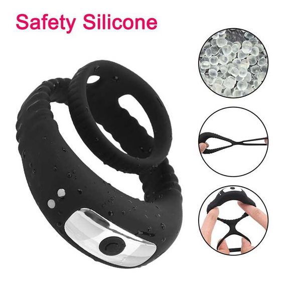 Потрійне ерекційне віброкольцо на пенис і мошонку USB | Зображення 6