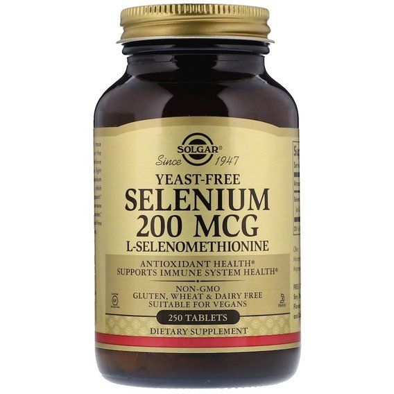 Селен Solgar Selenium, Yeast-Free 200 mcg 250 Tabs SOL-02558