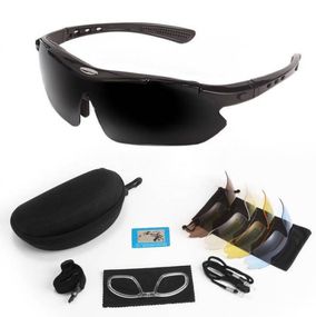 Тактичні захисні окуляри Oakley без бренду 5 пар змінних лінз оправа чорна