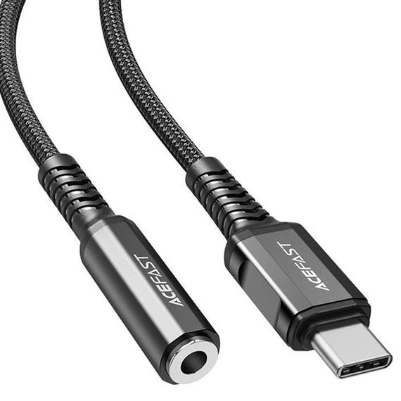 Аудіо кабель Aux Acefast C1-07 (Type-C to AUX 3.5mm) (1m) Black | Зображення 2