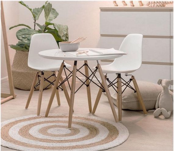 Стул детский Тауэр Вaby Eames DSW kids пластиковый белый, ножки дерево бук | Зображення 7