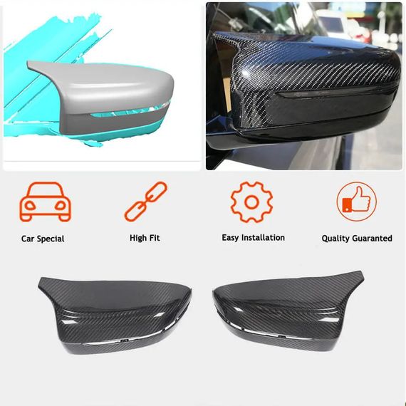 Кришки дзеркал M-Look Червоний карбон для BMW 5 серія G30/31 2017-2023 рр | Зображення 1