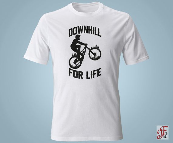Женская футболка с принтом   Downhill for life XL