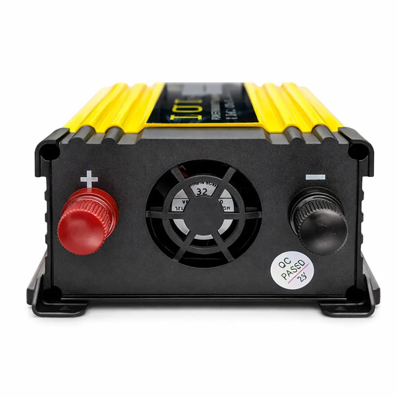 Автомобильный инвертор Желтый / Преобразователь напряжения с 12-220V, 2000Вт, 2хUSB | Зображення 2