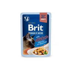 Корм вологий Brit Premium Delicate Fillets in Gravy Chicken for Sterilised для стерилізованих кішок філе в со
