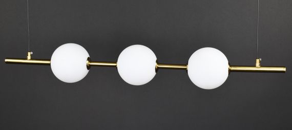 Люстра світлодіодна підвісна LED світильник для квартири на стелю лед 27863 Латунь 25-120х12х84 см. | Зображення 1