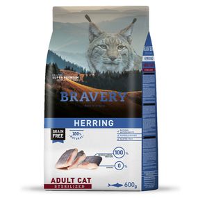 Корм Bravery Cat Adult Sterilized Herring сухой с сельдью для стерилизованных котов 600 гр