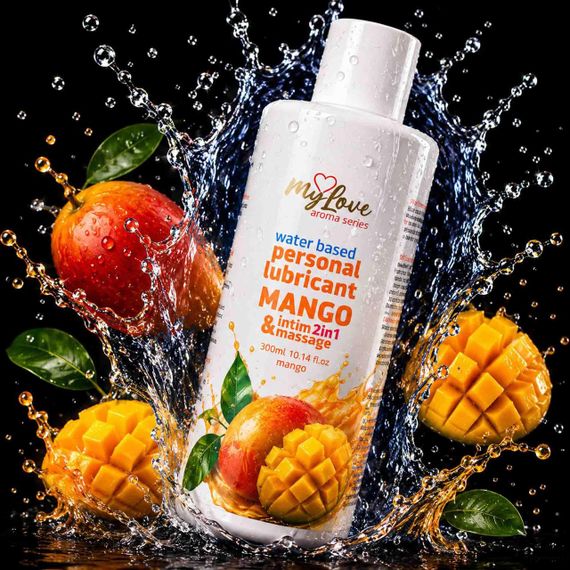 2в1 лубрикант та масажний гель - MyLove Aroma Series Intim&Massage Mango, 300 мл Sex Aura | Зображення 1