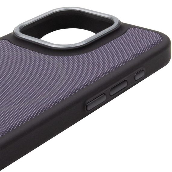 Чохол PC Textile Hybrid with Magnetic Fit для Apple iPhone 16 Pro (6.3") Black / Purple | Зображення 3