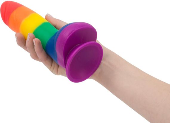 Райдужний фалоімітатор ADDICTION - JUSTIN - 8 "- RAINBOW, 20,3 см, силікон, вібропуля в подарунок Sex Aura | Зображення 5