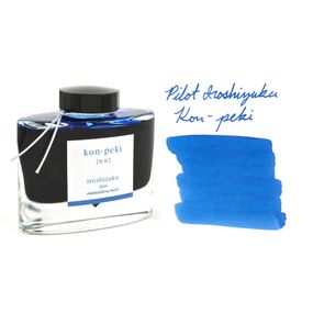 Элитные чернила для перьевых ручек Pilot Iroshizuku Ink 50мл, синий (kon-peki/глубокий лазурно синий)