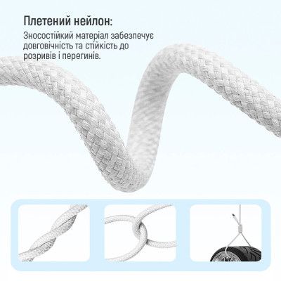 Дата кабель USB-C to Lightning 1.0m 27W grey ColorWay (CW-CBPDCL061-GR) | Зображення 4