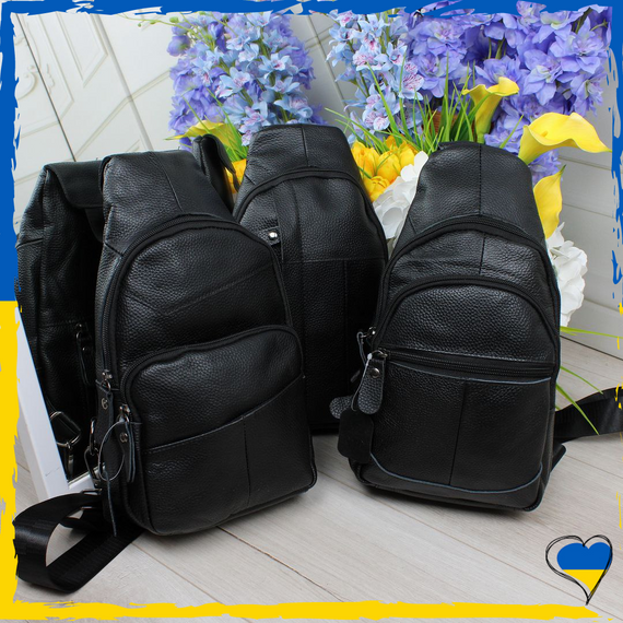 Сумка через плече чоловіча з натуральної шкіри. Джокер чоловічий. Чоловічий слінг з натуральної шкіри