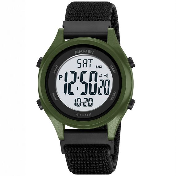 Чоловічий годинник Skmei 2669NAG Army Green-nylon з нейлоновим ремінцем у мілітарі стилі