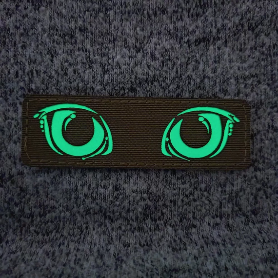 Патч / шеврон Кошачьи глаза, светящиеся черный | Зображення 1