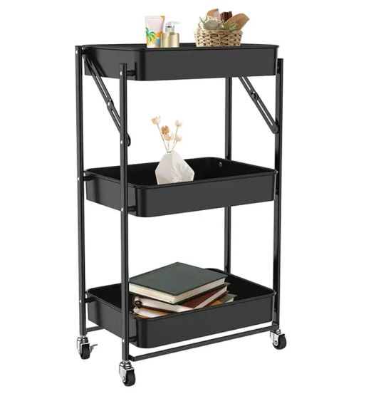 Органайзер на колесах метал/ етажерка на колесах 3 яруси | Зображення 3
