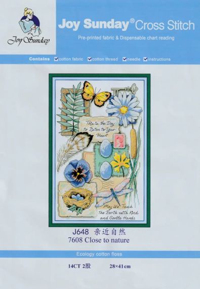 Набор для вышивания по нанесённой на канву схеме "Close to nature". AIDA 14CT printed 28*41 см | Зображення 1
