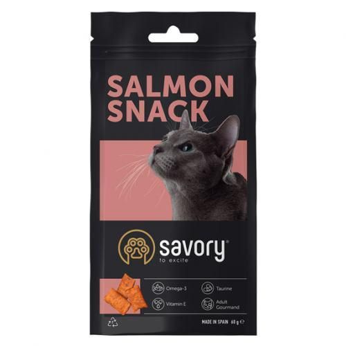 Хрустящие лакомства Savory Snack Подушечки для прихотливых кошек, с лососем, 60 г | Зображення 3