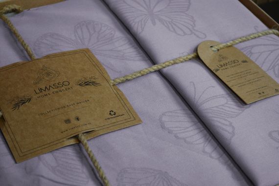 Постільна білизна Limasso Jacquard Ranforse 200 х 220 см Kelebek Violet | Зображення 3