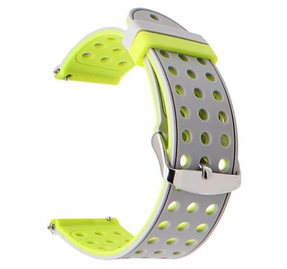 Подвійний ремінець з перфорацією для годинника Garmin Vivoactive 4 - Grey&Yellow