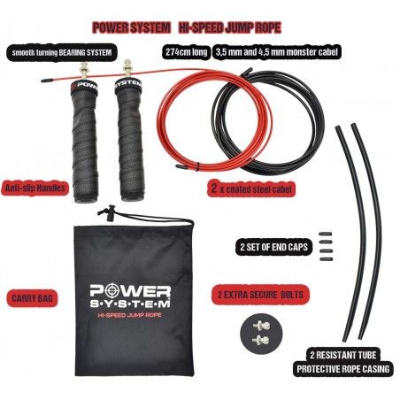 Скакалка швидкісна Power System PS-4079 Hi-Spedd Jump Rope Black (3m.) | Зображення 3