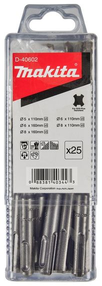 Набор буров для перфоратора SDS-Plus Makita D-40602 (25 шт)