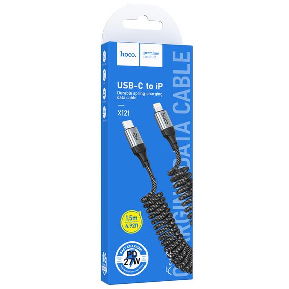 Дата кабель Hoco X121 Nuevo Type-C to Lightning 27W (1.5m) Black | Зображення 1