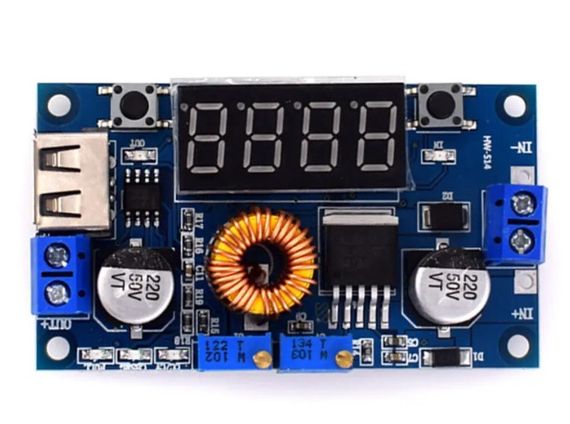 Преобразователь DC-DC понижающий на XL4015E 5А(HW-514) 75W с индикацией CC/CV | Зображення 2