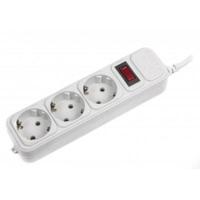 Сетевой фильтр питания Maxxter SPM3-G-15G grey, 4.5 м кабель, 3 розетки (SPM3-G-15G) (SPM3-G-15G)