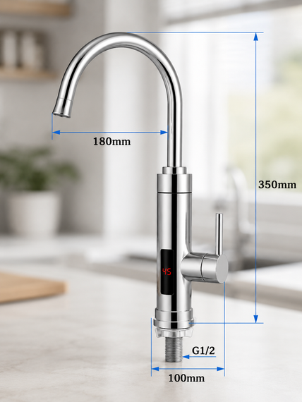 Водонагрівач Delimano WATER HEATER RX-016 з LCD-екраном / Водонагрівач підключення знизу | Зображення 2
