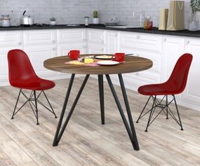 Стол обеденный круглый Loft Design Лима орех-модена